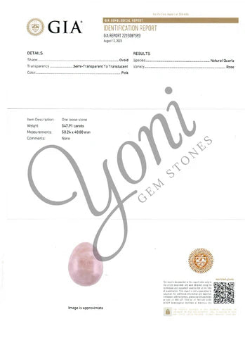 Our First GIA-Certified Rose Quartz Egg: A Milestone at Yoni Gemstones