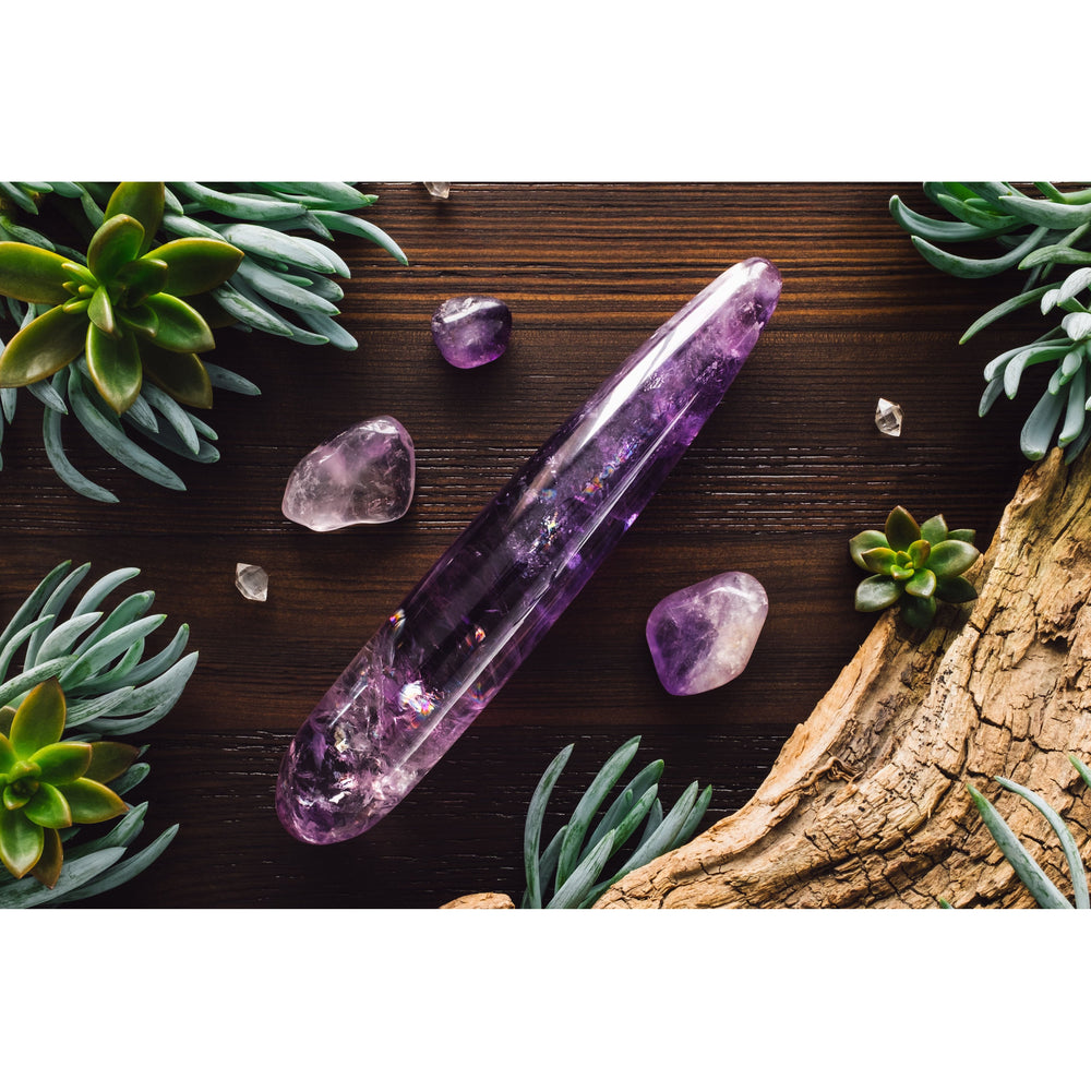 Amethyst Crystal Yoni Wand