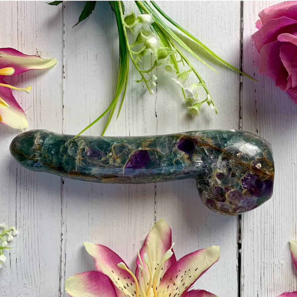 Fluorite crystal dildo 