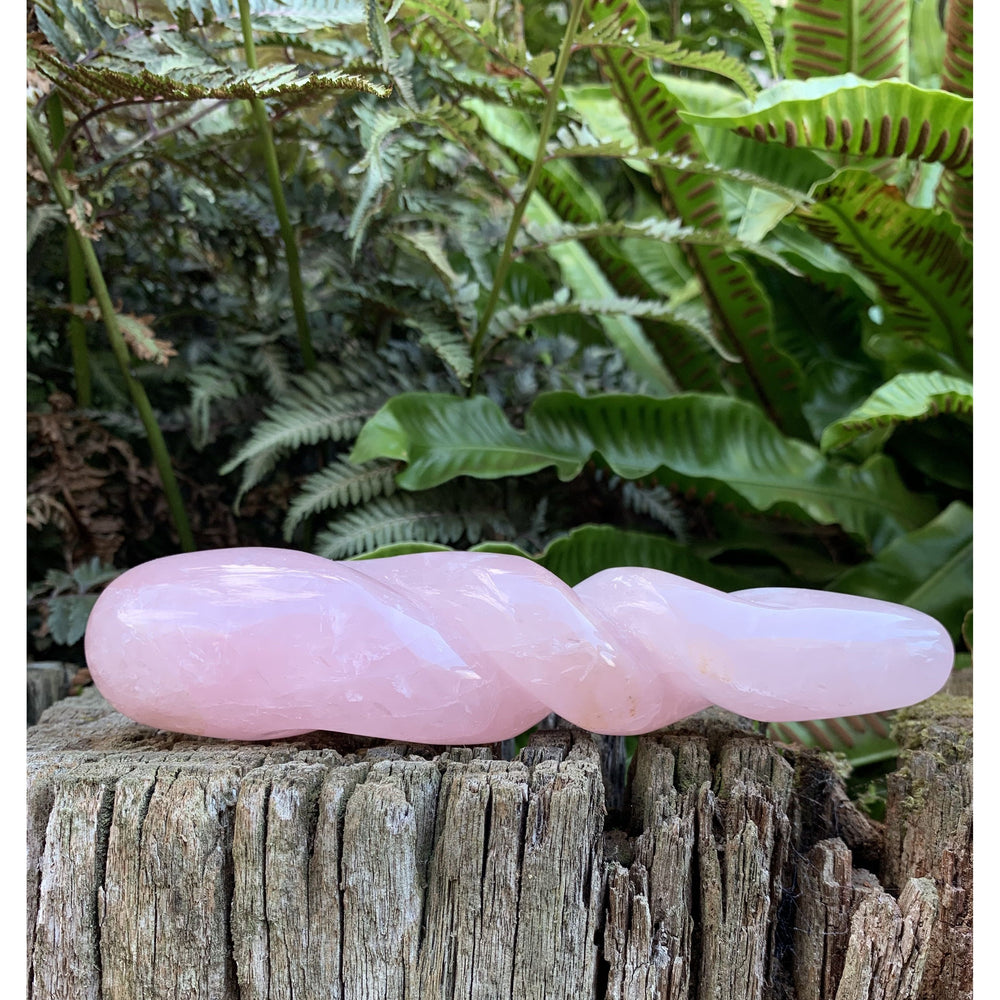 Twisted Rose Quartz Yoni Wand