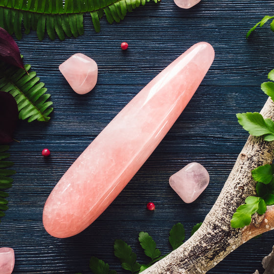 Large Rose Quartz Yoni Wand