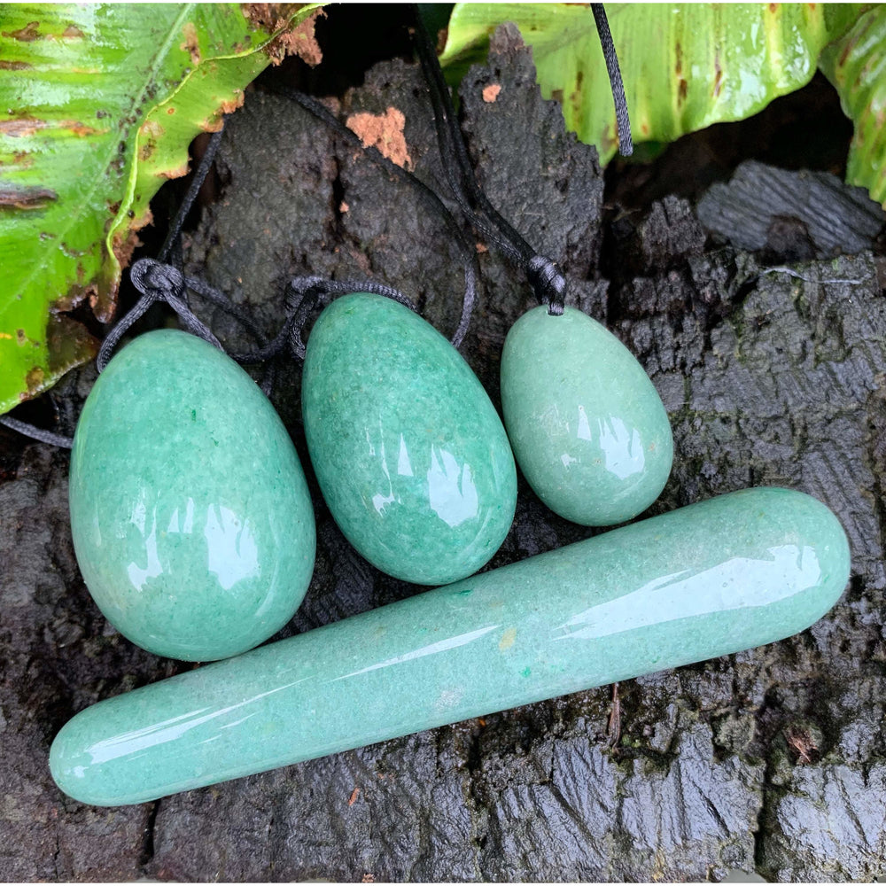 Green Aventurine Yoni Egg Set and Yoni Wand