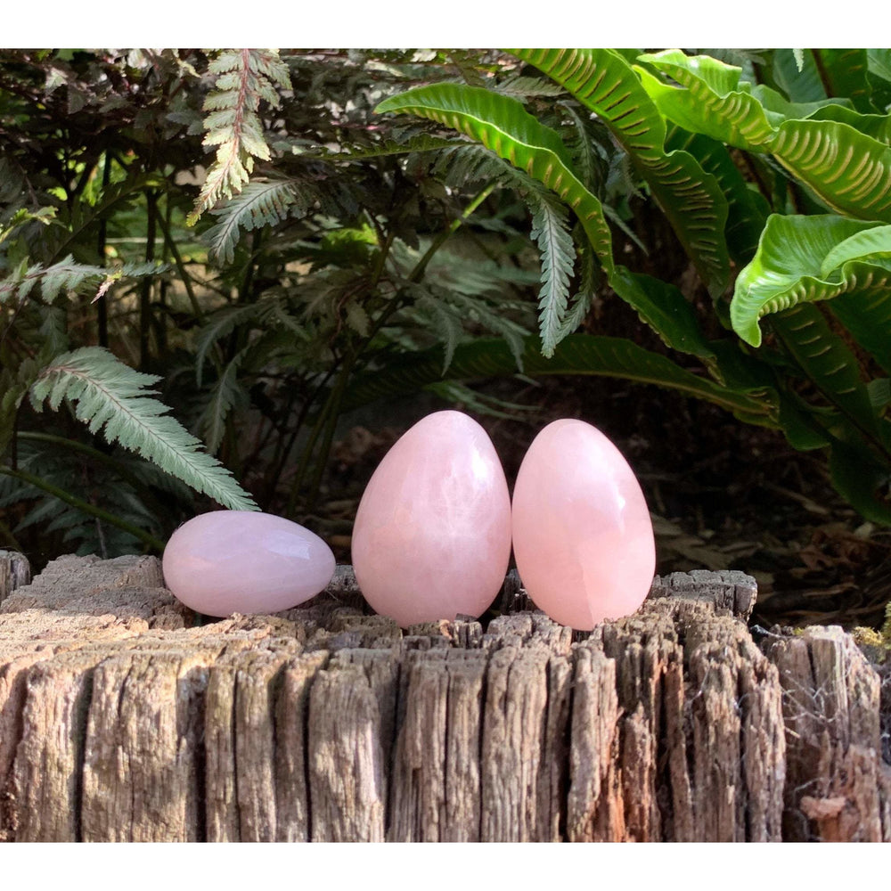 Rose Quartz Yoni Egg trio